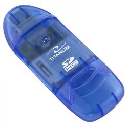 TITANUM TA101B SDHC USB 2.0 CARD READER BLUE